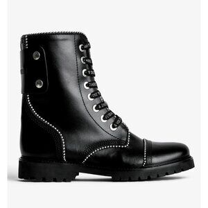 ZADIG & VOLTAIRE Joe Ankle Boots Leather in Black Size 37 / US 6